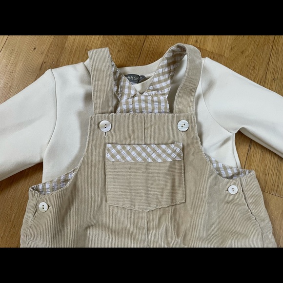 Corduroy overalls tan 24 months - Picture 2 of 3